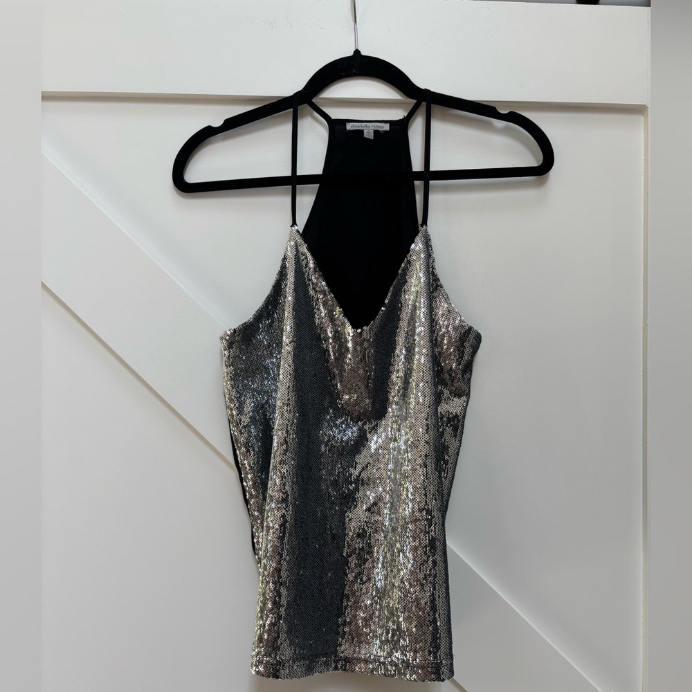 Charlotte Russe Silver Sequin Camisole